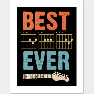 Guitar Best Dad Ever Posters and Art